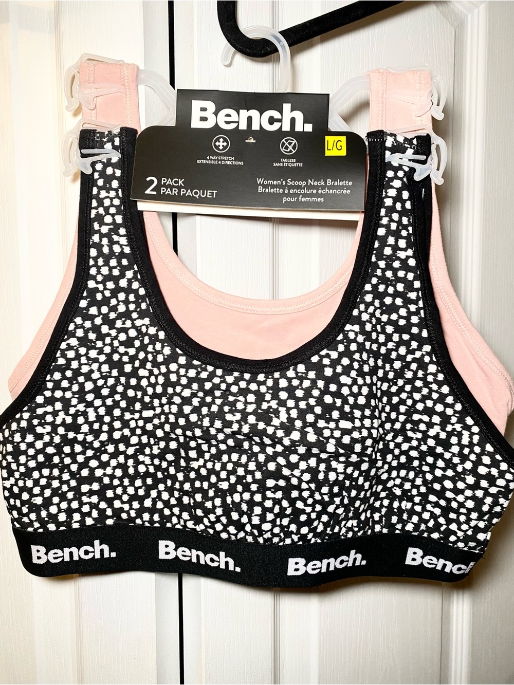 Bench. Women's Scoop Neck Bralette 2-Pack - 4 way stretch